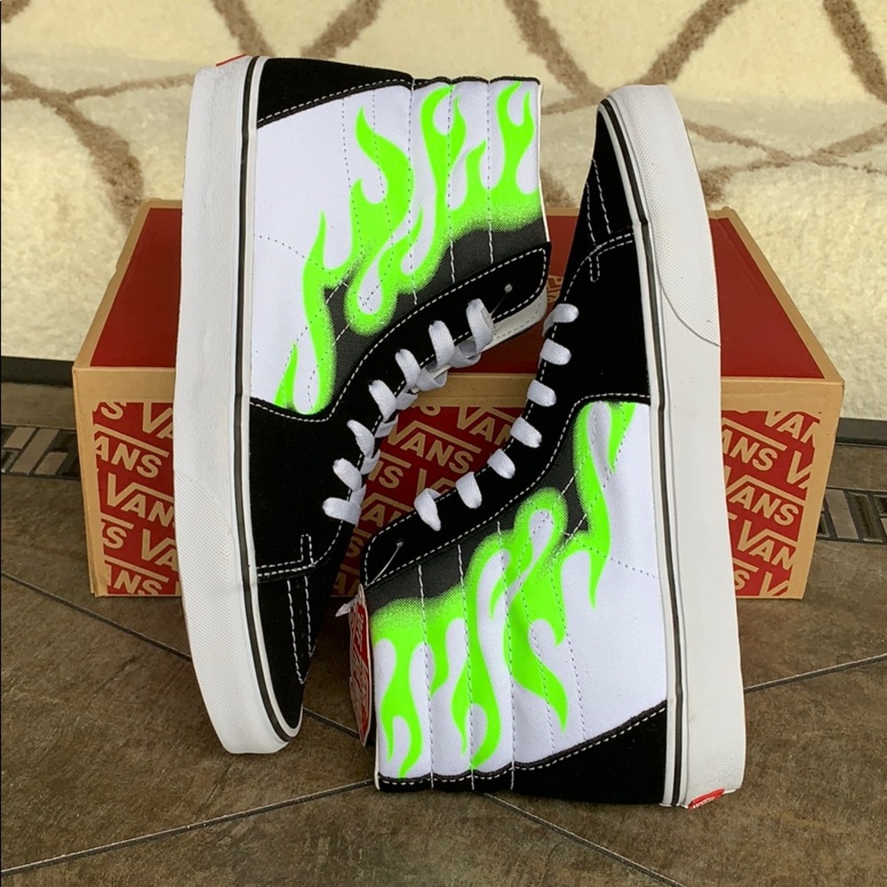 •VANS Sk-8-Hi FLAME black/true white Mens - Picture 15 of 16